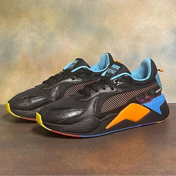 Puma x Tetris RS-X Men's Sneakers 372486-01 Puma Black-Luminous Blue Size 9M - Picture 2 of 16